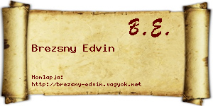 Brezsny Edvin névjegykártya